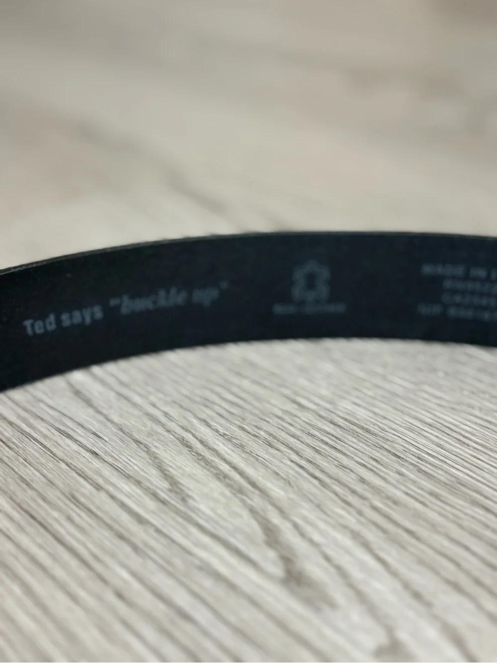 Ted Baker London Black Leather Men's Belt with Silver Buckle